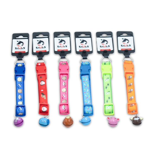 Printed Dog Collar With Bell