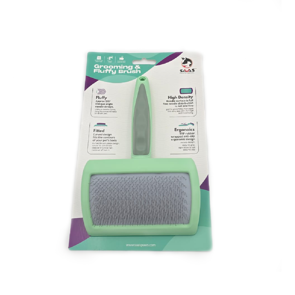 Saas Grooming Fluffy Brush Green 18x11.7x2.3 CM