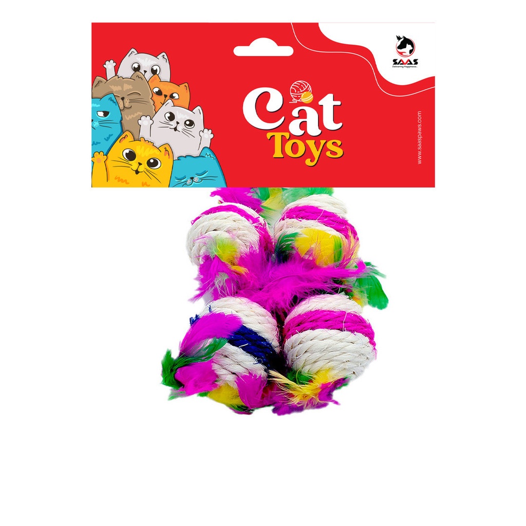 Saas Cat Sisal Ball 4Pcs (4.3Cm)