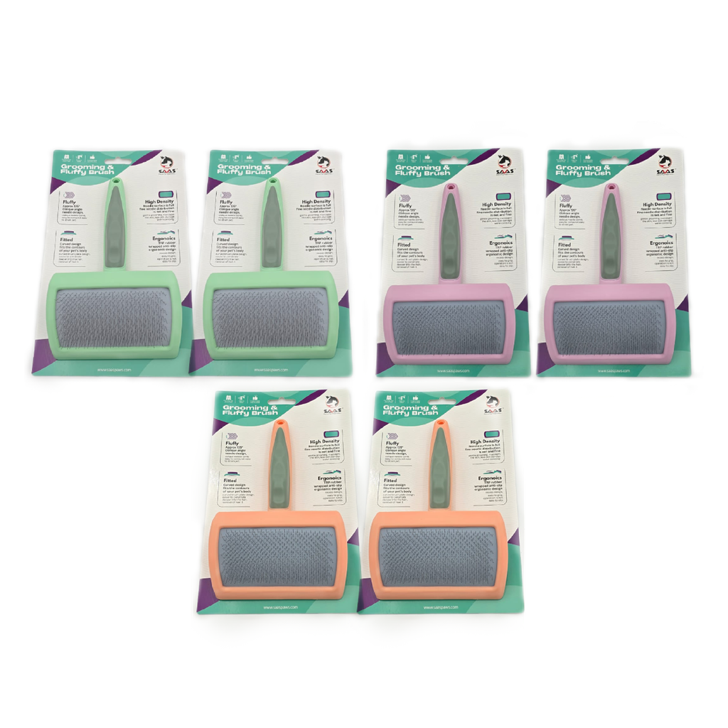 Saas Combo Grooming Fluffy Brush Set (6 Pcs)