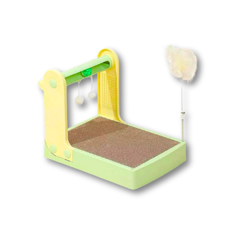 Saas Cat Playing Toy With Scratcher Green
