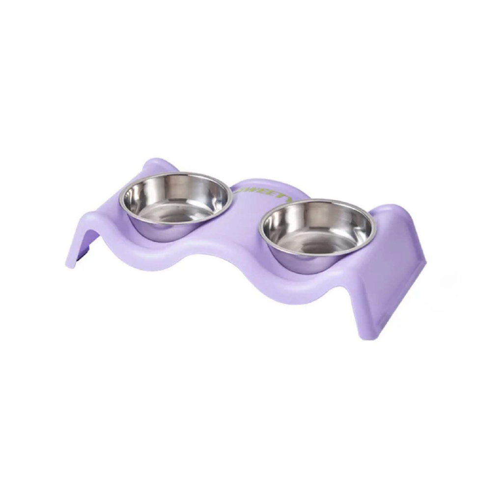Saas Steel Dual Bowl Purple 35 X 17 X 7 CM