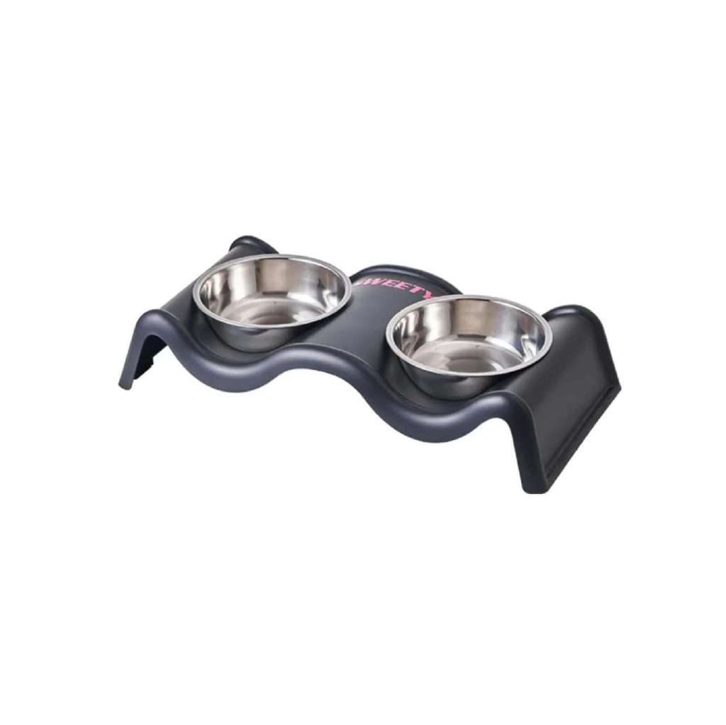 Saas Steel Dual Bowl Black 35 X 17 X 7 CM