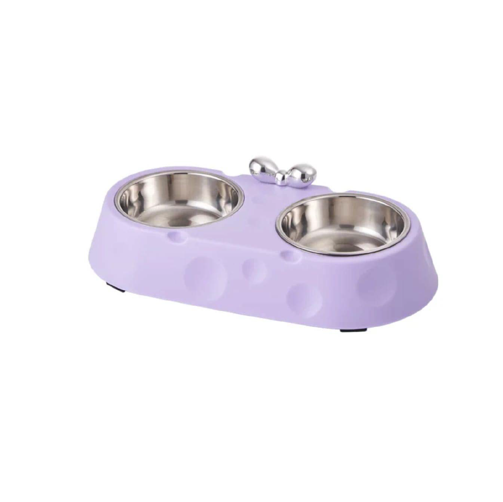 Saas Stainless Steel Dual Bowl Purple 33.5 X 16.7 X 6 CM