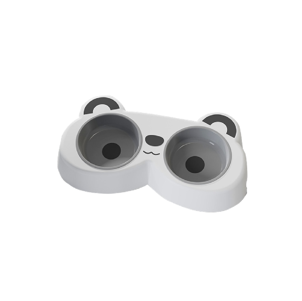 Saas Pet Dual Bowl White 30 X 16.3 X 6 CM
