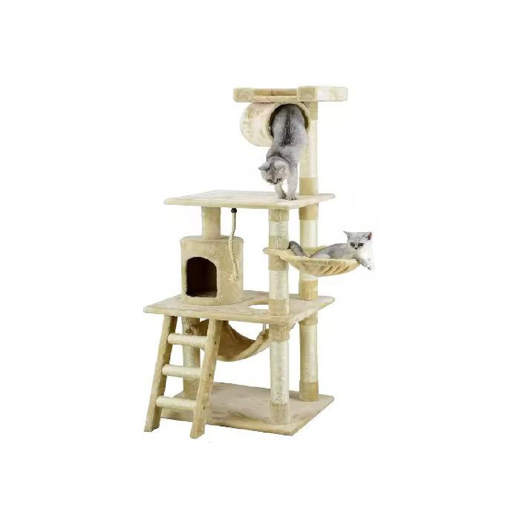 Saas Cat Tree Large Milky Yellow (L 60x40x150 CM)