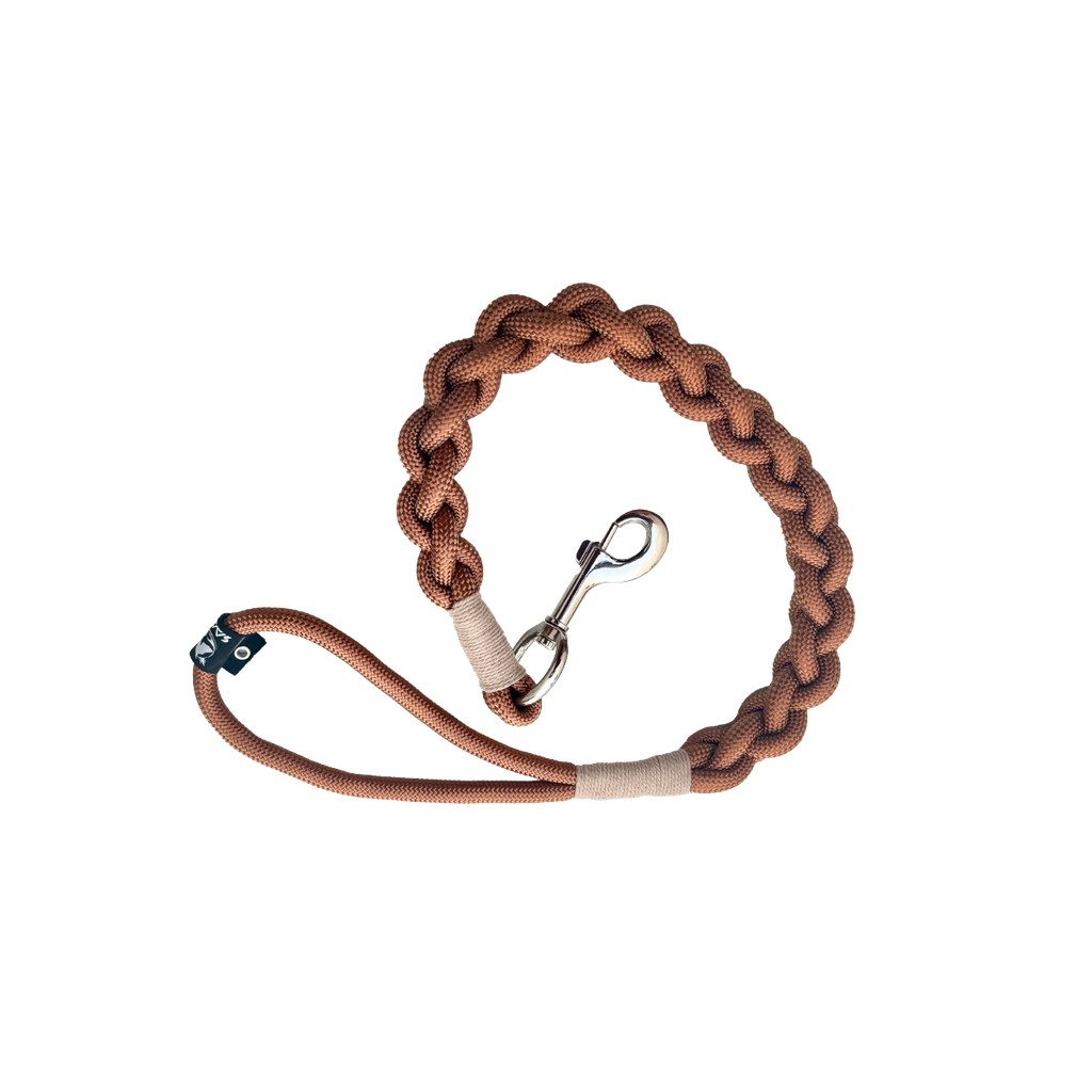 Saas Woven Short-Model Dog Leashe Brown (90 CM)