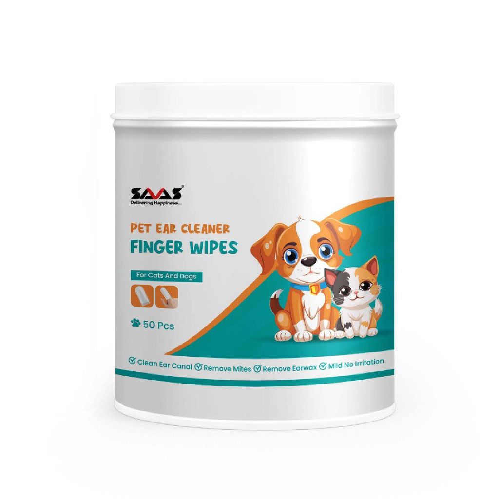 Saas Pet Ear Cleaner Finger Wipes (50 pc)