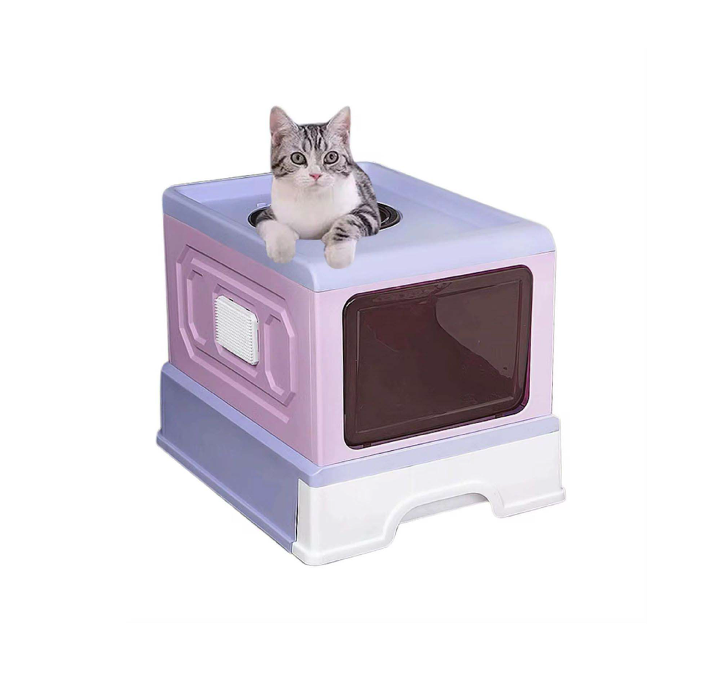 Saas Stylish Closed Cat Litter Box (Purple)
